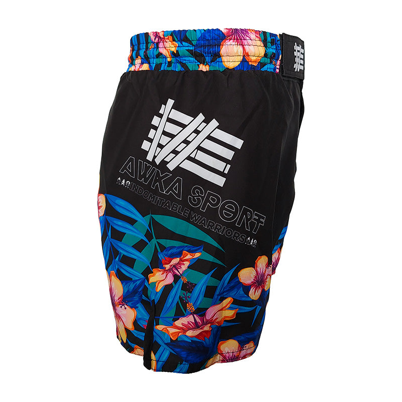 Short Deportivo Negro con Flores AwkaSport