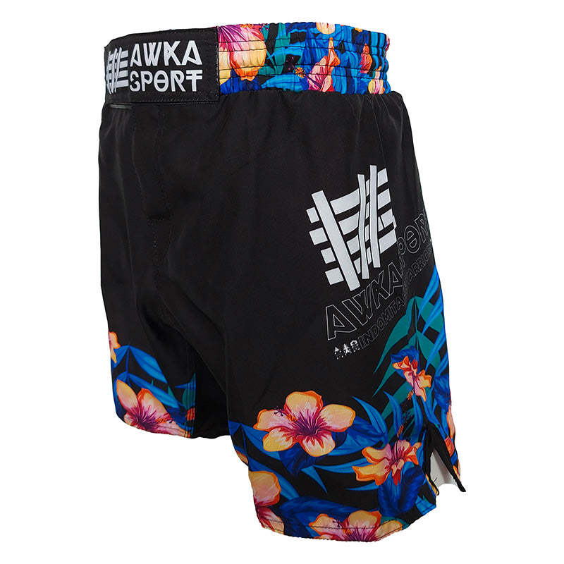 Short Deportivo Negro con Flores AwkaSport